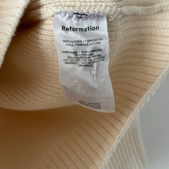 REFORMATION Brooklyn Cotton Polo Sweater M - Picture 4 of 6
